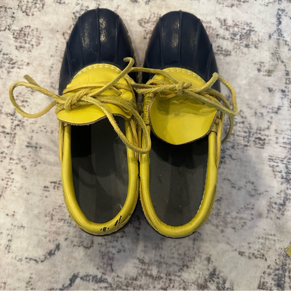 L.L. Bean Women’s Yellow and Navy Rain Boots